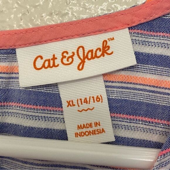 Cat & Jack long maxi ruffle stripes boho girls cotton summer dress XL 14-16 - Picture 9 of 11